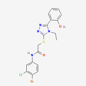 N-(4-bromo-3-chlorophenyl)-2-{[4-ethyl-5-(2-hydroxyphenyl)-4H-1,2,4-triazol-3-yl]thio}acetamide