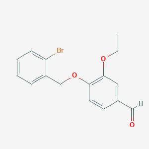 molecular formula C16H15BrO3 B3598520 4-[(2-bromobenzyl)oxy]-3-ethoxybenzaldehyde 