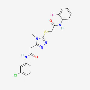 2-[(5-{2-[(3-chloro-4-methylphenyl)amino]-2-oxoethyl}-4-methyl-4H-1,2,4-triazol-3-yl)sulfanyl]-N-(2-fluorophenyl)acetamide