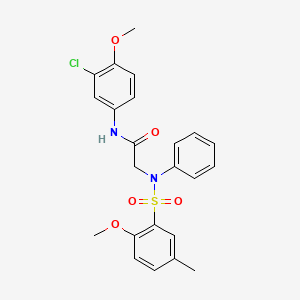 molecular formula C23H23ClN2O5S B3598634 N-(3-CHLORO-4-METHOXYPHENYL)-2-(N-PHENYL2-METHOXY-5-METHYLBENZENESULFONAMIDO)ACETAMIDE 