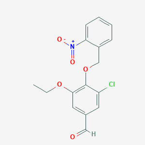 molecular formula C16H14ClNO5 B3598670 3-chloro-5-ethoxy-4-[(2-nitrobenzyl)oxy]benzaldehyde 