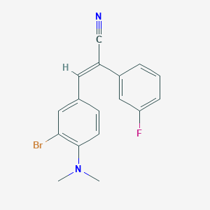 (E)-3-[3-bromo-4-(dimethylamino)phenyl]-2-(3-fluorophenyl)prop-2-enenitrile