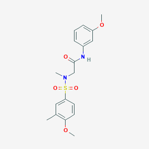 molecular formula C18H22N2O5S B3598703 N~2~-[(4-methoxy-3-methylphenyl)sulfonyl]-N-(3-methoxyphenyl)-N~2~-methylglycinamide 