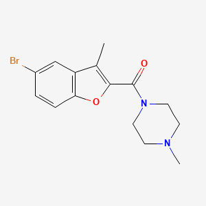 molecular formula C15H17BrN2O2 B3598704 1-[(5-bromo-3-methyl-1-benzofuran-2-yl)carbonyl]-4-methylpiperazine 