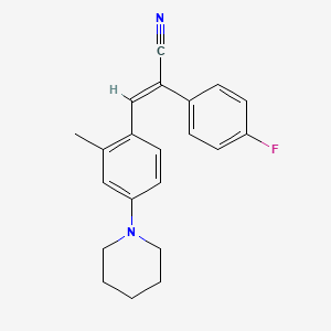 (2E)-2-(4-fluorophenyl)-3-[2-methyl-4-(piperidin-1-yl)phenyl]prop-2-enenitrile