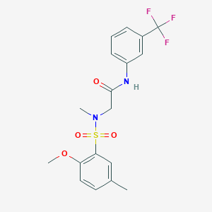 2-[(2-methoxy-5-methylphenyl)sulfonyl-methylamino]-N-[3-(trifluoromethyl)phenyl]acetamide