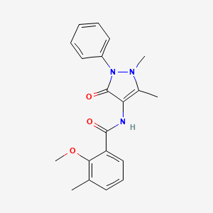 molecular formula C20H21N3O3 B3598781 N-(1,5-dimethyl-3-oxo-2-phenyl-2,3-dihydro-1H-pyrazol-4-yl)-2-methoxy-3-methylbenzamide 