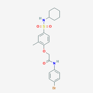 molecular formula C21H25BrN2O4S B3598814 N-(4-bromophenyl)-2-[4-(cyclohexylsulfamoyl)-2-methylphenoxy]acetamide 