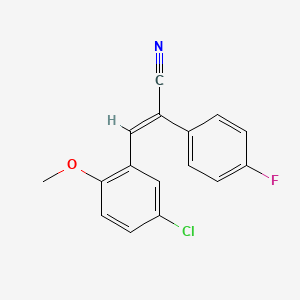 (2E)-3-(5-chloro-2-methoxyphenyl)-2-(4-fluorophenyl)prop-2-enenitrile