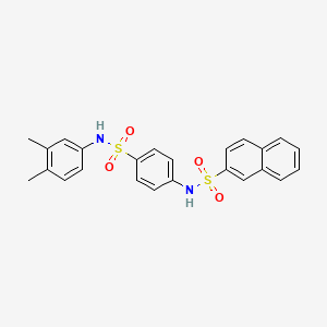 molecular formula C24H22N2O4S2 B3598829 N-(4-{[(3,4-dimethylphenyl)amino]sulfonyl}phenyl)-2-naphthalenesulfonamide 