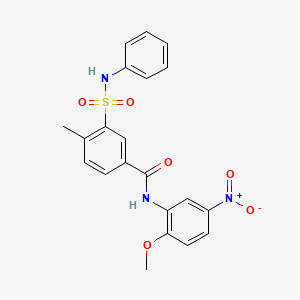 N-(2-methoxy-5-nitrophenyl)-4-methyl-3-(phenylsulfamoyl)benzamide