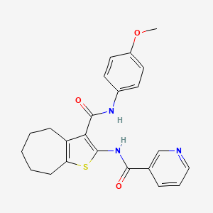 N-{3-[(4-Methoxyphenyl)carbamoyl]-4H,5H,6H,7H,8H-cyclohepta[B]thiophen-2-YL}pyridine-3-carboxamide