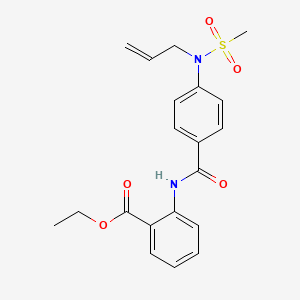 molecular formula C20H22N2O5S B3598858 ethyl 2-({4-[allyl(methylsulfonyl)amino]benzoyl}amino)benzoate 