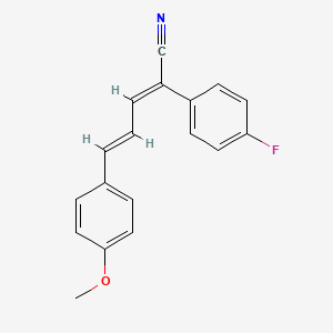 molecular formula C18H14FNO B3598871 (2E,4E)-2-(4-fluorophenyl)-5-(4-methoxyphenyl)penta-2,4-dienenitrile 