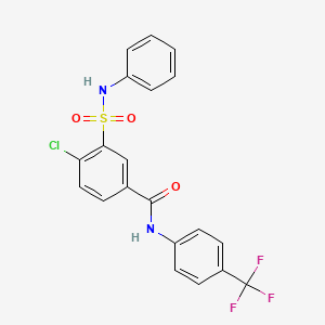 molecular formula C20H14ClF3N2O3S B3598881 3-(anilinosulfonyl)-4-chloro-N-[4-(trifluoromethyl)phenyl]benzamide 