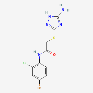 2-[(3-amino-1H-1,2,4-triazol-5-yl)sulfanyl]-N-(4-bromo-2-chlorophenyl)acetamide