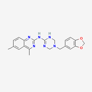 N-[5-(1,3-benzodioxol-5-ylmethyl)-1,4,5,6-tetrahydro-1,3,5-triazin-2-yl]-4,6-dimethyl-2-quinazolinamine