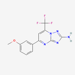 molecular formula C13H10F3N5O B3598902 5-(3-methoxyphenyl)-7-(trifluoromethyl)[1,2,4]triazolo[1,5-a]pyrimidin-2-amine 