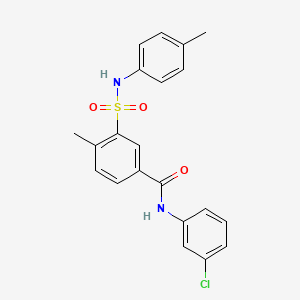 molecular formula C21H19ClN2O3S B3598938 N-(3-chlorophenyl)-4-methyl-3-{[(4-methylphenyl)amino]sulfonyl}benzamide 