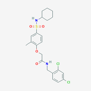 molecular formula C22H26Cl2N2O4S B3598955 2-[4-(cyclohexylsulfamoyl)-2-methylphenoxy]-N-[(2,4-dichlorophenyl)methyl]acetamide 