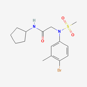 molecular formula C15H21BrN2O3S B3598985 N~2~-(4-bromo-3-methylphenyl)-N~1~-cyclopentyl-N~2~-(methylsulfonyl)glycinamide 