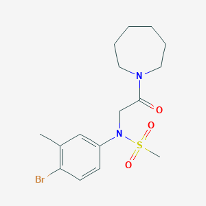 molecular formula C16H23BrN2O3S B3599042 N-[2-(1-azepanyl)-2-oxoethyl]-N-(4-bromo-3-methylphenyl)methanesulfonamide 