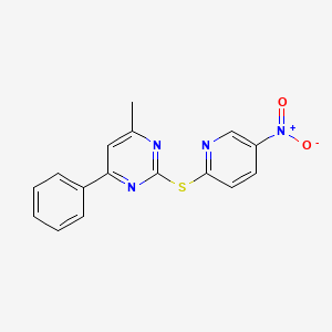 4-methyl-2-[(5-nitro-2-pyridinyl)thio]-6-phenylpyrimidine