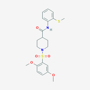 molecular formula C21H26N2O5S2 B3599089 1-(2,5-dimethoxyphenyl)sulfonyl-N-(2-methylsulfanylphenyl)piperidine-4-carboxamide 