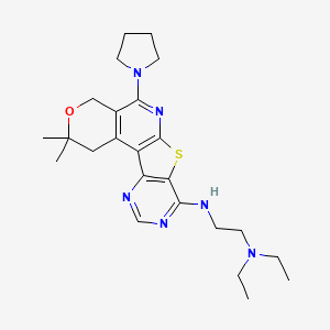 N-(4,4-dimethyl-8-pyrrolidin-1-yl-5-oxa-11-thia-9,14,16-triazatetracyclo[8.7.0.02,7.012,17]heptadeca-1(10),2(7),8,12(17),13,15-hexaen-13-yl)-N',N'-diethylethane-1,2-diamine