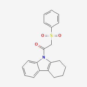 molecular formula C20H19NO3S B3599108 9-[(phenylsulfonyl)acetyl]-2,3,4,9-tetrahydro-1H-carbazole 