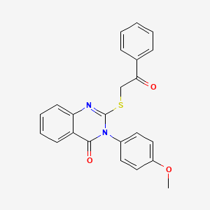 molecular formula C23H18N2O3S B3599113 3-(4-methoxyphenyl)-2-[(2-oxo-2-phenylethyl)thio]-4(3H)-quinazolinone 