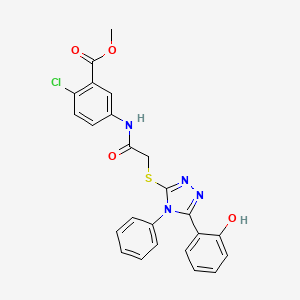 Methyl 2-chloro-5-[[2-[[5-(2-hydroxyphenyl)-4-phenyl-1,2,4-triazol-3-yl]sulfanyl]acetyl]amino]benzoate