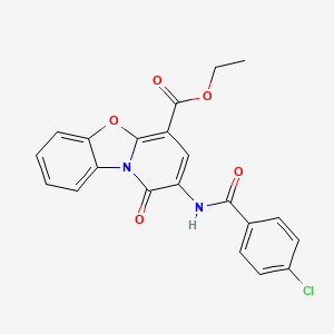 molecular formula C21H15ClN2O5 B3599161 ethyl 2-[(4-chlorobenzoyl)amino]-1-oxo-1H-pyrido[2,1-b][1,3]benzoxazole-4-carboxylate 