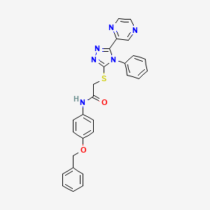 N-[4-(benzyloxy)phenyl]-2-{[4-phenyl-5-(2-pyrazinyl)-4H-1,2,4-triazol-3-yl]thio}acetamide