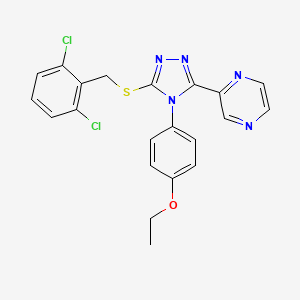 2-[5-[(2,6-Dichlorophenyl)methylsulfanyl]-4-(4-ethoxyphenyl)-1,2,4-triazol-3-yl]pyrazine