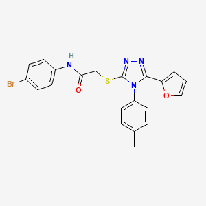 N-(4-bromophenyl)-2-[[5-(furan-2-yl)-4-(4-methylphenyl)-1,2,4-triazol-3-yl]sulfanyl]acetamide