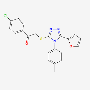 1-(4-Chlorophenyl)-2-[[5-(furan-2-yl)-4-(4-methylphenyl)-1,2,4-triazol-3-yl]sulfanyl]ethanone