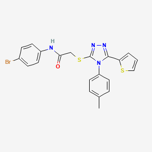 N-(4-bromophenyl)-2-[[4-(4-methylphenyl)-5-thiophen-2-yl-1,2,4-triazol-3-yl]sulfanyl]acetamide