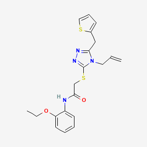 molecular formula C20H22N4O2S2 B3599277 2-{[4-allyl-5-(2-thienylmethyl)-4H-1,2,4-triazol-3-yl]thio}-N-(2-ethoxyphenyl)acetamide 