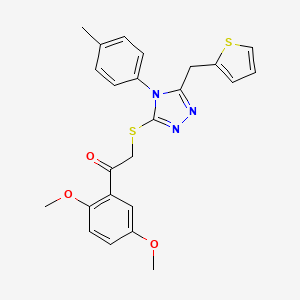 1-(2,5-Dimethoxyphenyl)-2-[[4-(4-methylphenyl)-5-(thiophen-2-ylmethyl)-1,2,4-triazol-3-yl]sulfanyl]ethanone