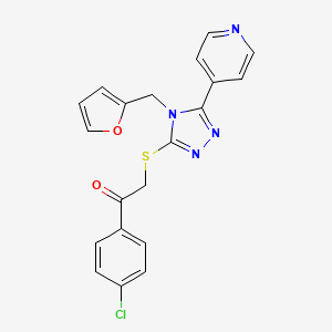 molecular formula C20H15ClN4O2S B3599328 1-(4-chlorophenyl)-2-{[4-(2-furylmethyl)-5-(4-pyridinyl)-4H-1,2,4-triazol-3-yl]thio}ethanone 