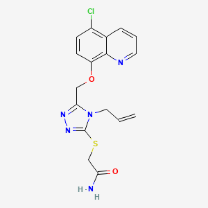 molecular formula C17H16ClN5O2S B3599337 2-[(5-{[(5-Chloroquinolin-8-YL)oxy]methyl}-4-(prop-2-EN-1-YL)-4H-1,2,4-triazol-3-YL)sulfanyl]acetamide 