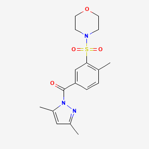 (3,5-dimethyl-1H-pyrazol-1-yl)(4-methyl-3-(morpholinosulfonyl)phenyl)methanone