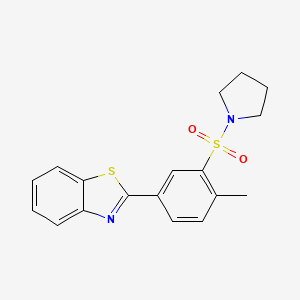 molecular formula C18H18N2O2S2 B3599371 [(5-Benzothiazol-2-yl-2-methylphenyl)sulfonyl]pyrrolidine 