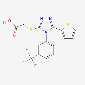 ({5-(2-thienyl)-4-[3-(trifluoromethyl)phenyl]-4H-1,2,4-triazol-3-yl}thio)acetic acid