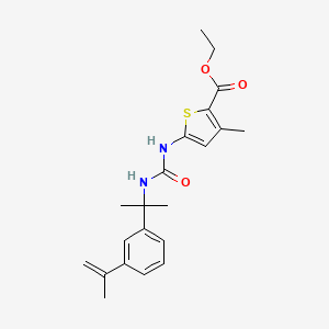 molecular formula C21H26N2O3S B3599395 Ethyl 3-methyl-5-[2-(3-prop-1-en-2-ylphenyl)propan-2-ylcarbamoylamino]thiophene-2-carboxylate 