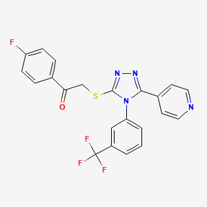 1-(4-fluorophenyl)-2-({5-(4-pyridinyl)-4-[3-(trifluoromethyl)phenyl]-4H-1,2,4-triazol-3-yl}thio)ethanone