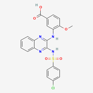 3-((3-(4-Chlorophenylsulfonamido)quinoxalin-2-yl)amino)-4-methoxybenzoic acid