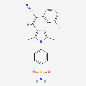 4-[3-[(E)-2-cyano-2-(3-fluorophenyl)ethenyl]-2,5-dimethylpyrrol-1-yl]benzenesulfonamide