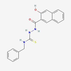 molecular formula C19H17N3O2S B3599442 1-Benzyl-3-[(3-hydroxynaphthalene-2-carbonyl)amino]thiourea 